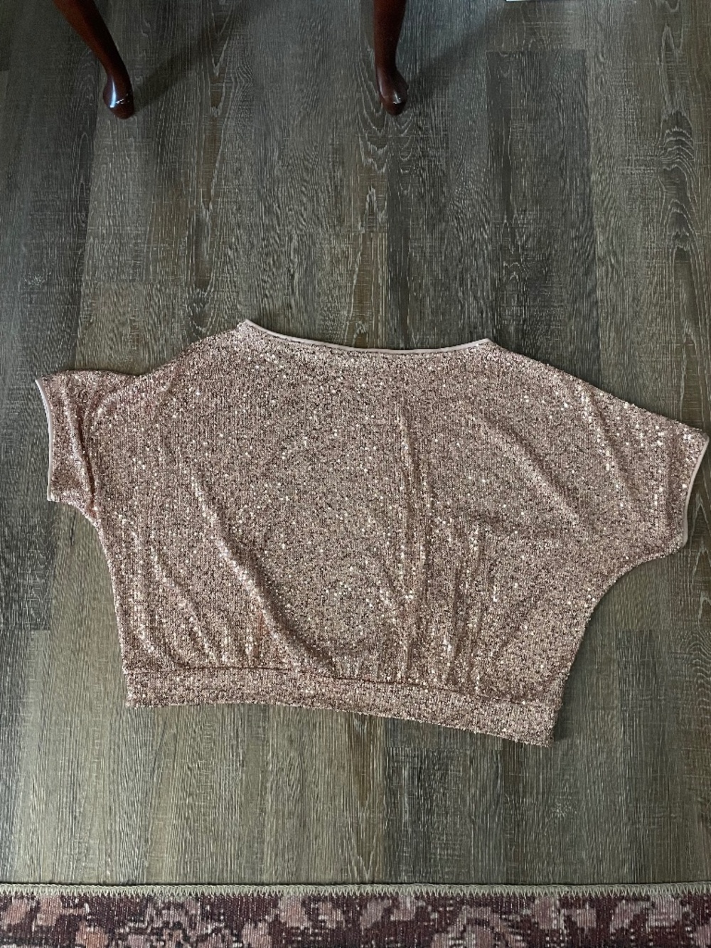 Blush Pink Sequin Sparkle Top by VENUS, Size XL